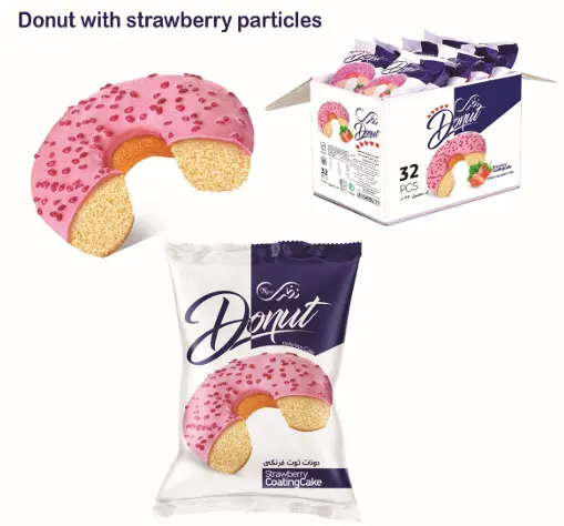 Donut with strawberry particles