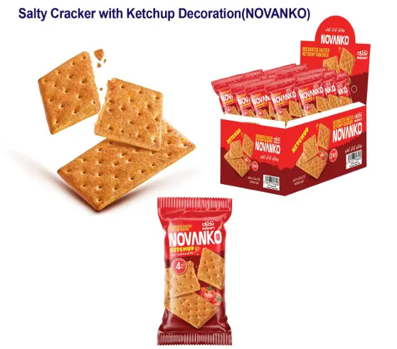 Salty cracker with ketchup decoration[NOVANKO]