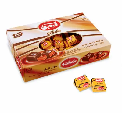 Dark choclate filled with caramel 