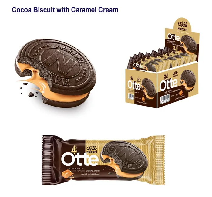 1234 - Nazari otte cocoa biscuit with layer of caramel cream 
